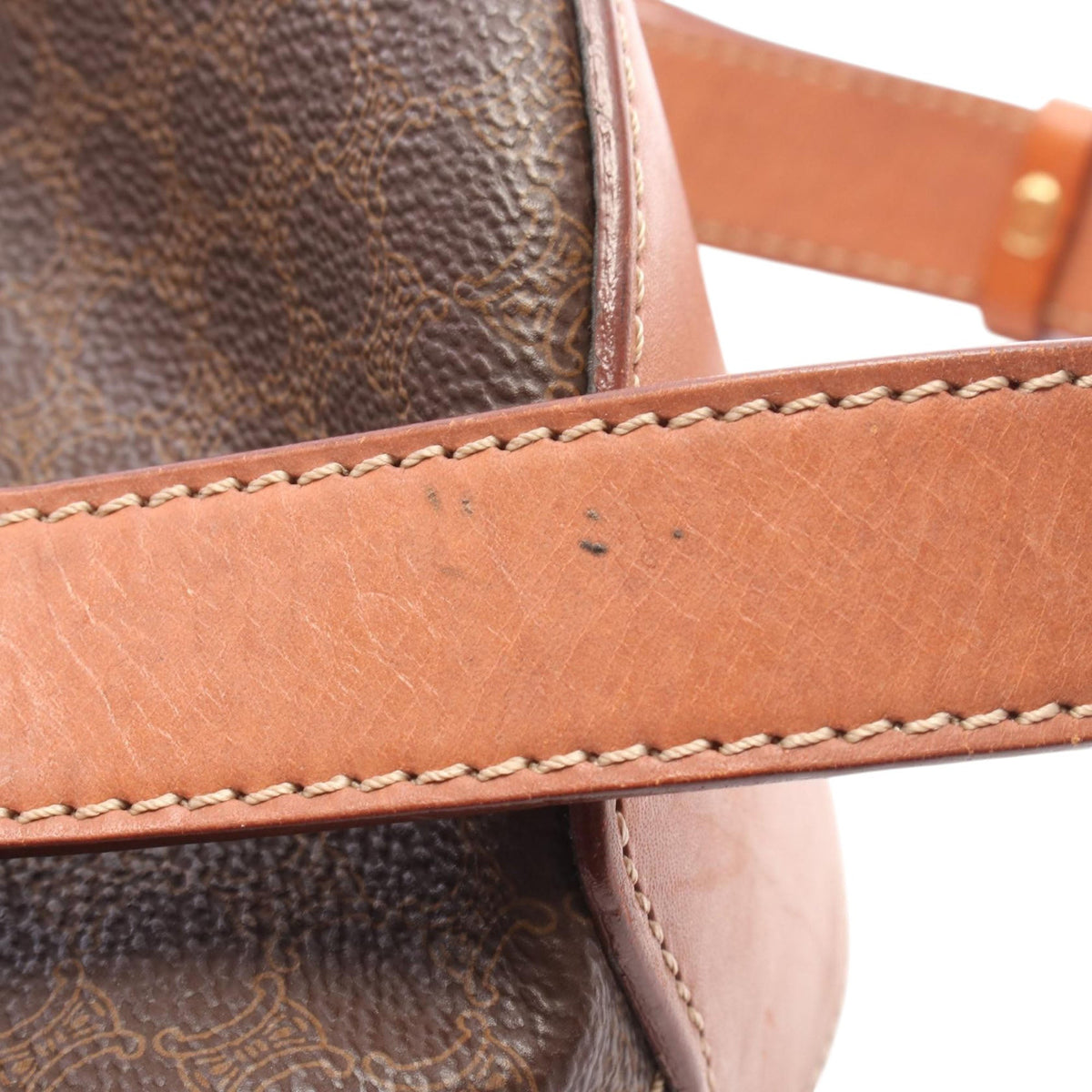 Celine Macadam Coated Canvas Backpack — Brown