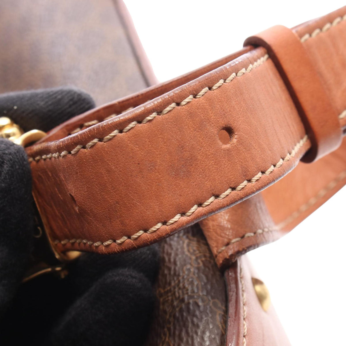 Celine Macadam Coated Canvas Backpack — Brown
