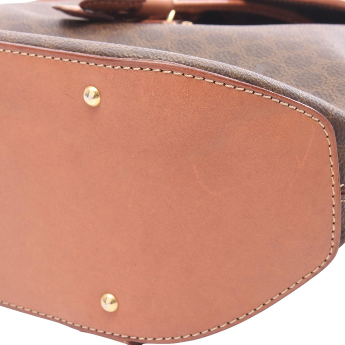 Celine Macadam Coated Canvas Backpack — Brown
