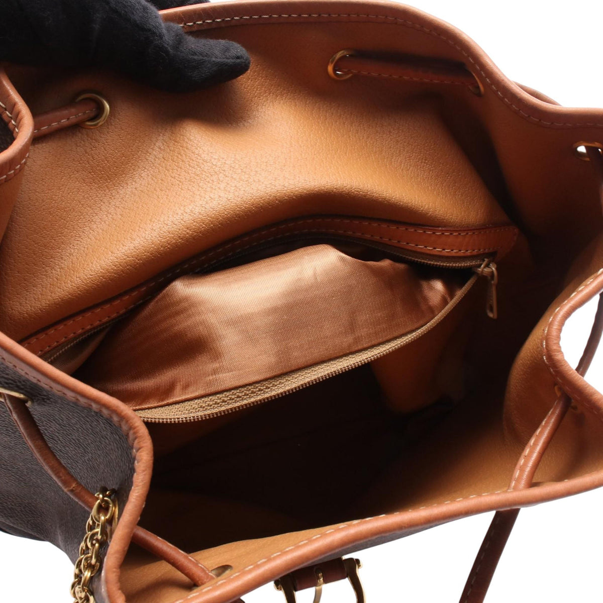 Celine Macadam Coated Canvas Backpack — Brown