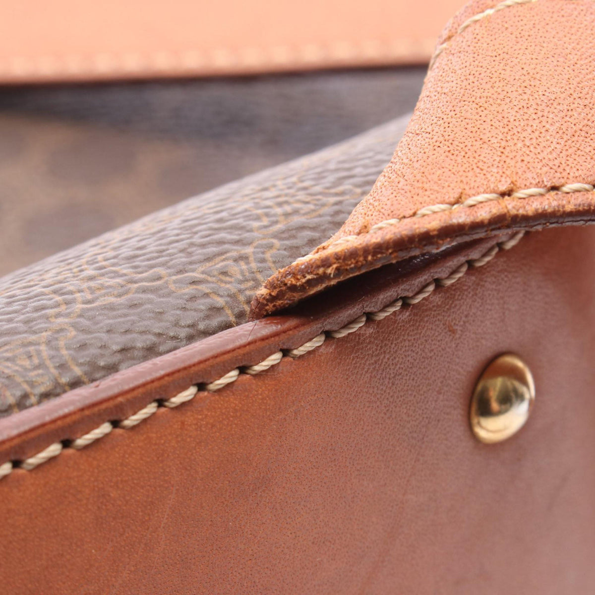 Celine Macadam Coated Canvas Backpack — Brown