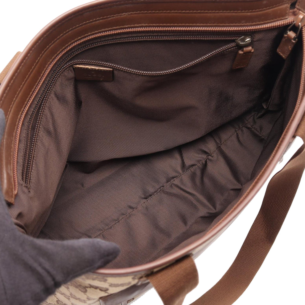 Gucci GG Canvas Front Pocket Tote — Beige