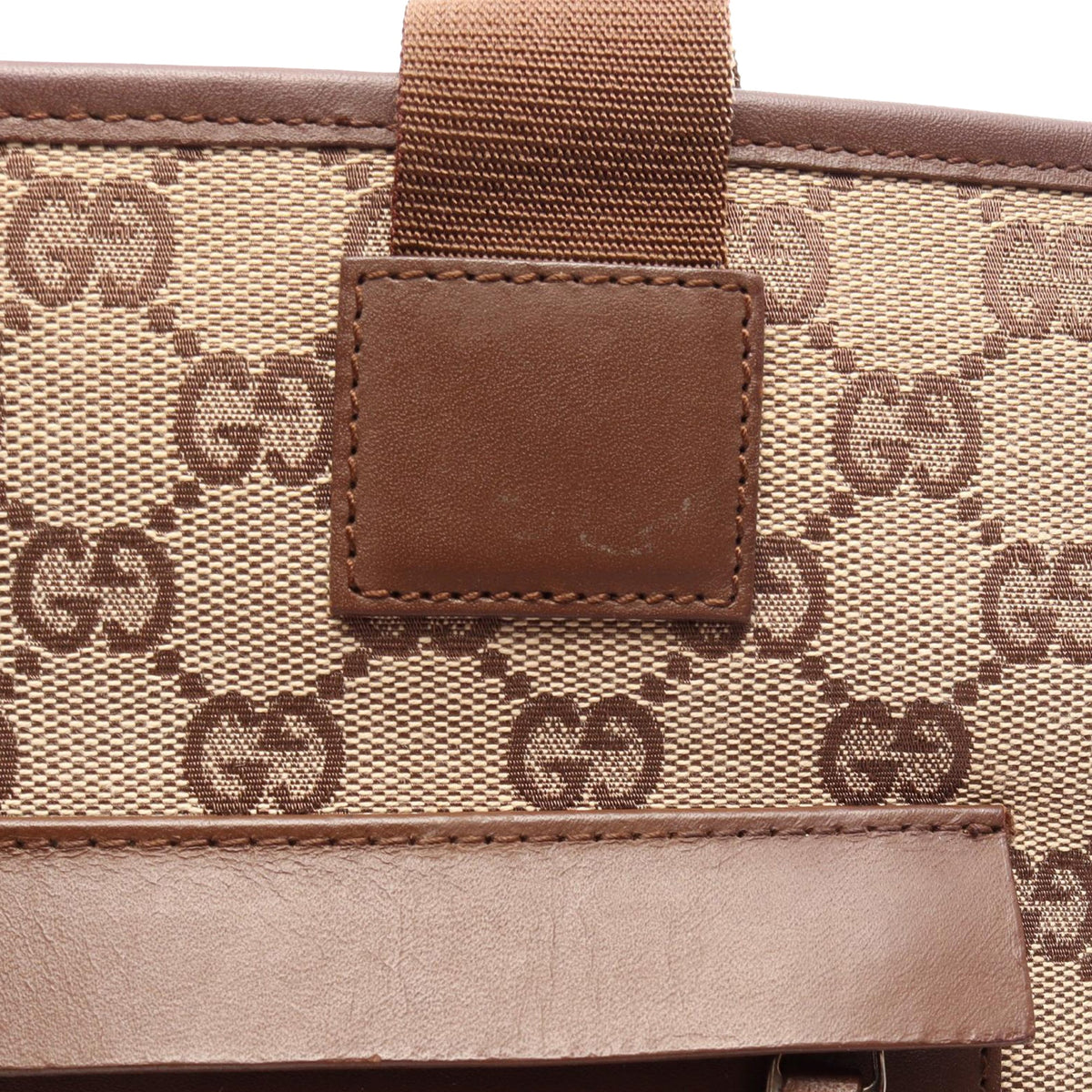 Gucci GG Canvas Front Pocket Tote — Beige