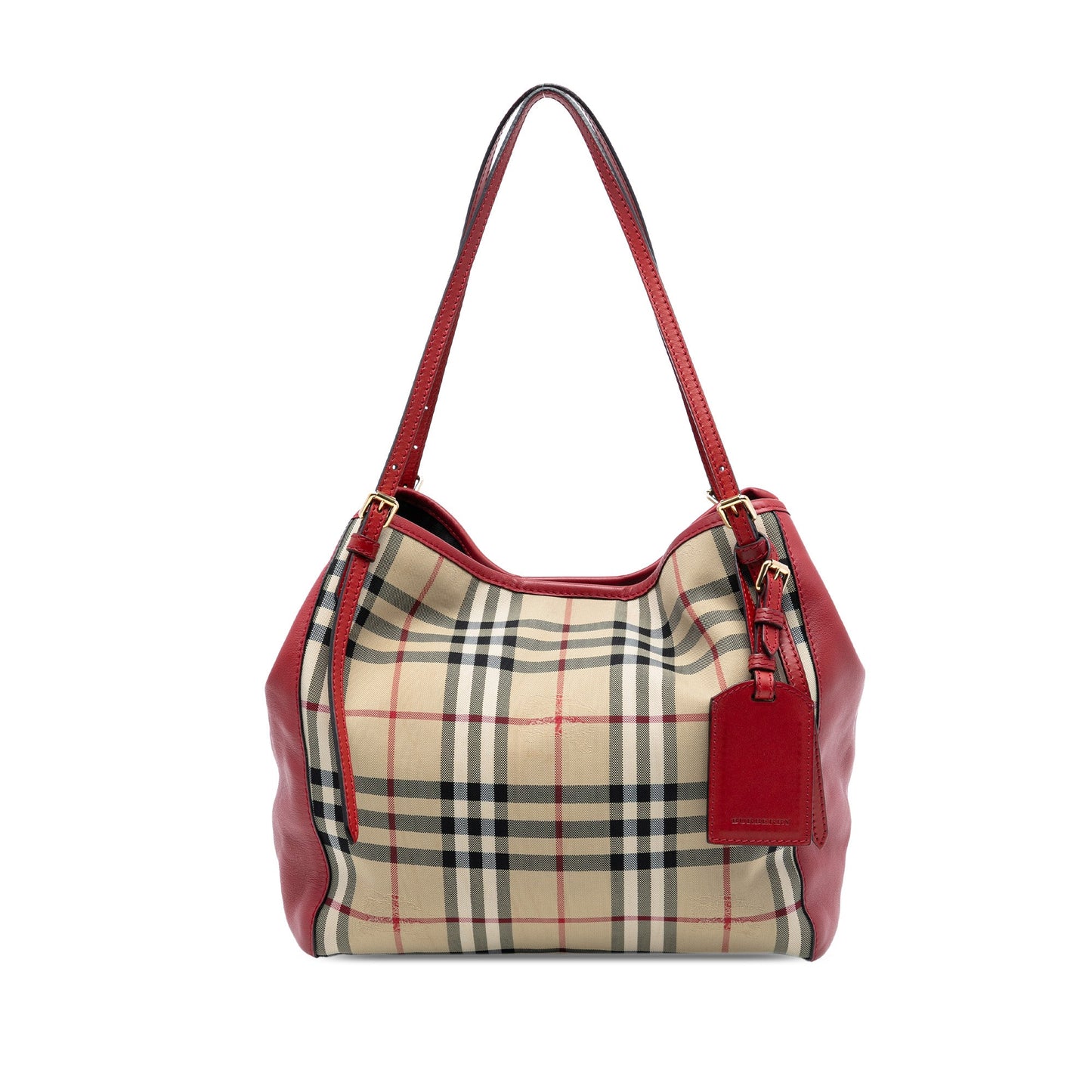 Burberry Small Haymarket Check Canvas and Leather Canterbury Tote