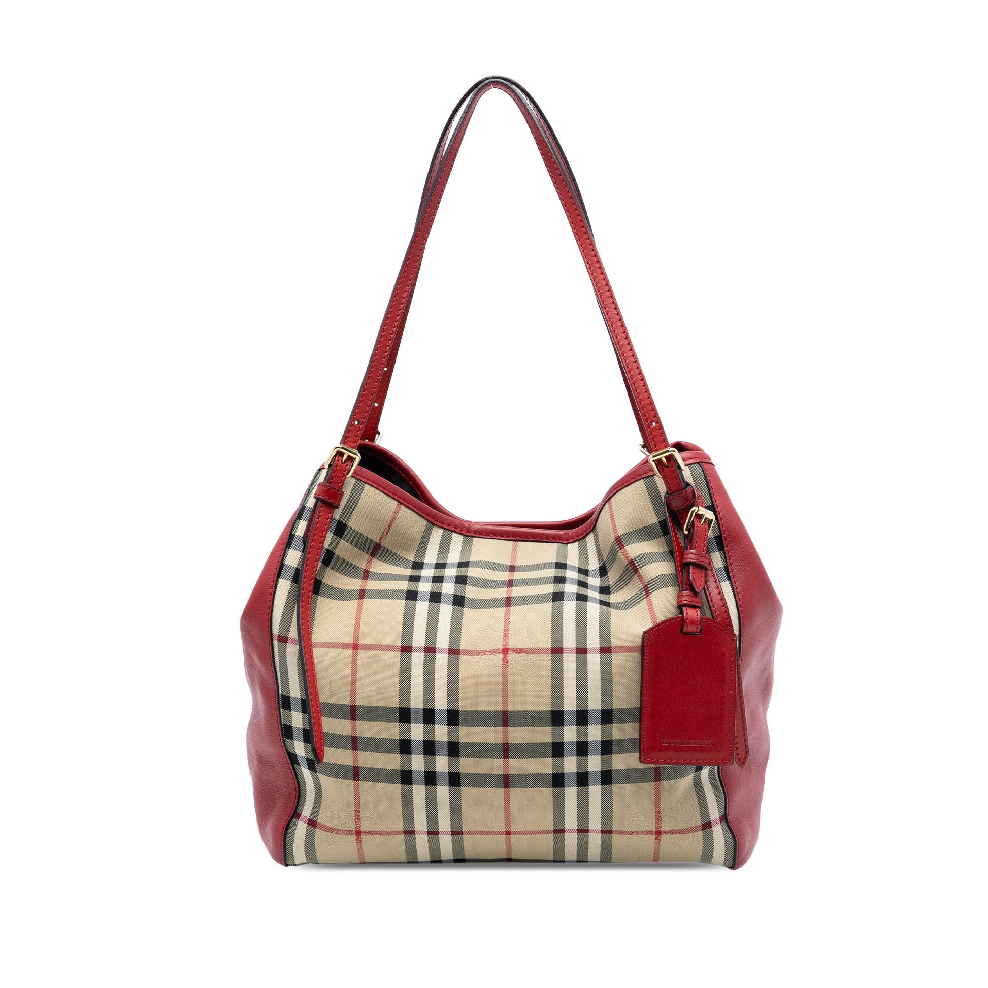 Burberry Small Haymarket Check Canvas and Leather Canterbury Tote