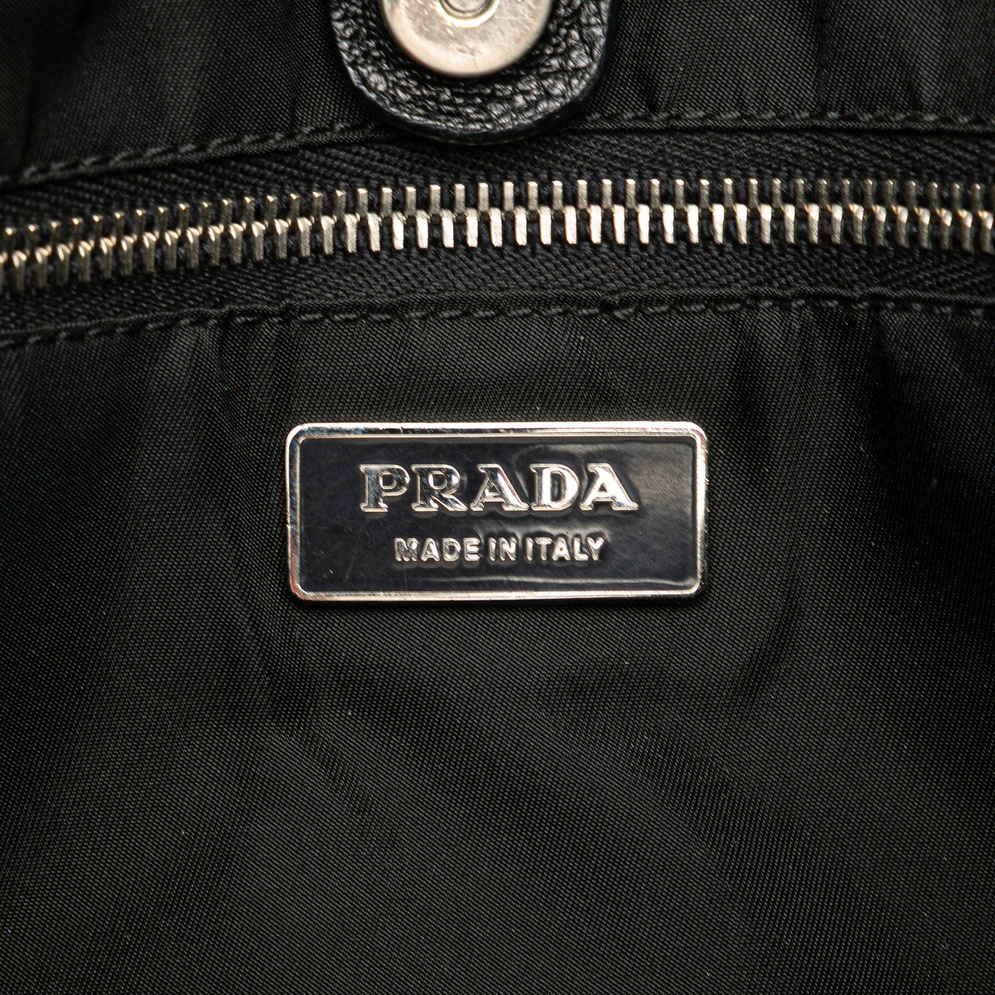 Prada Vitello Trimmed Canvas Canapa Tote