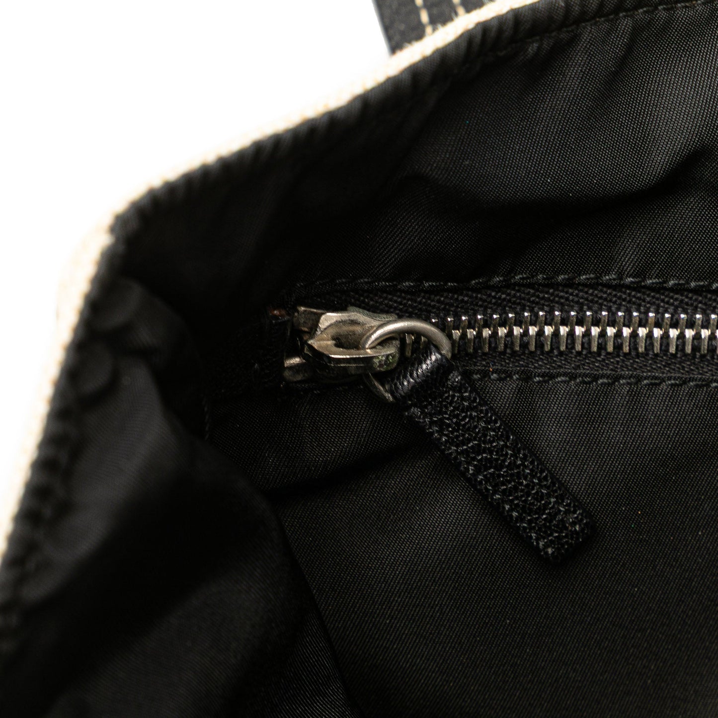 Prada Vitello Trimmed Canvas Canapa Tote