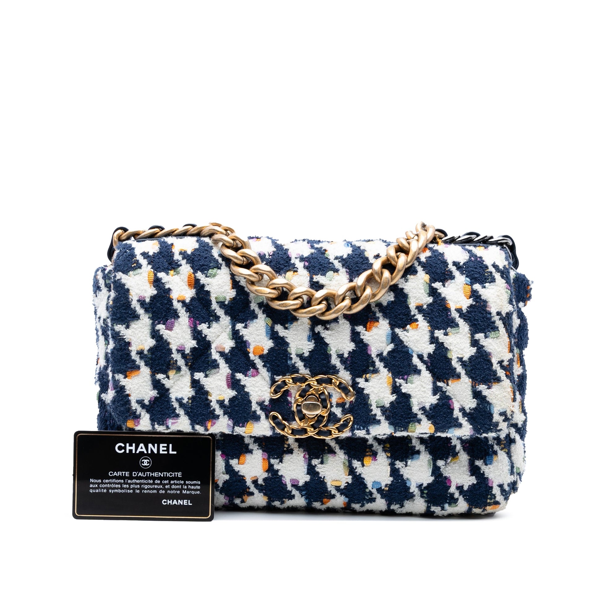 Chanel Medium Houndstooth Tweed 19 Flap