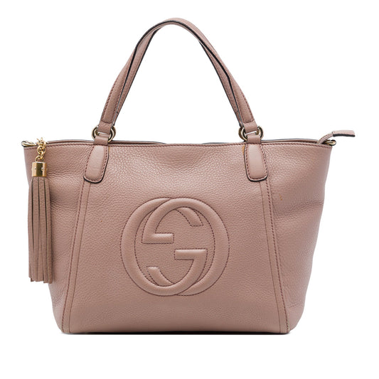 Gucci Calfskin Soho Cellarius Satchel — Brown