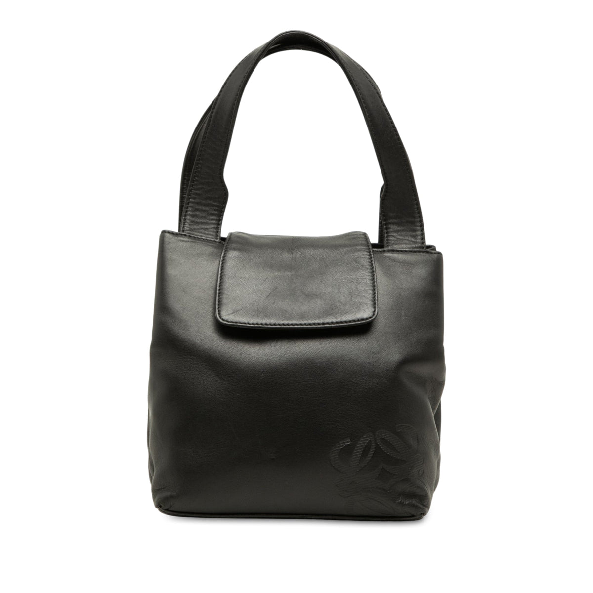 LOEWE Nappa Anagram Handbag — Black
