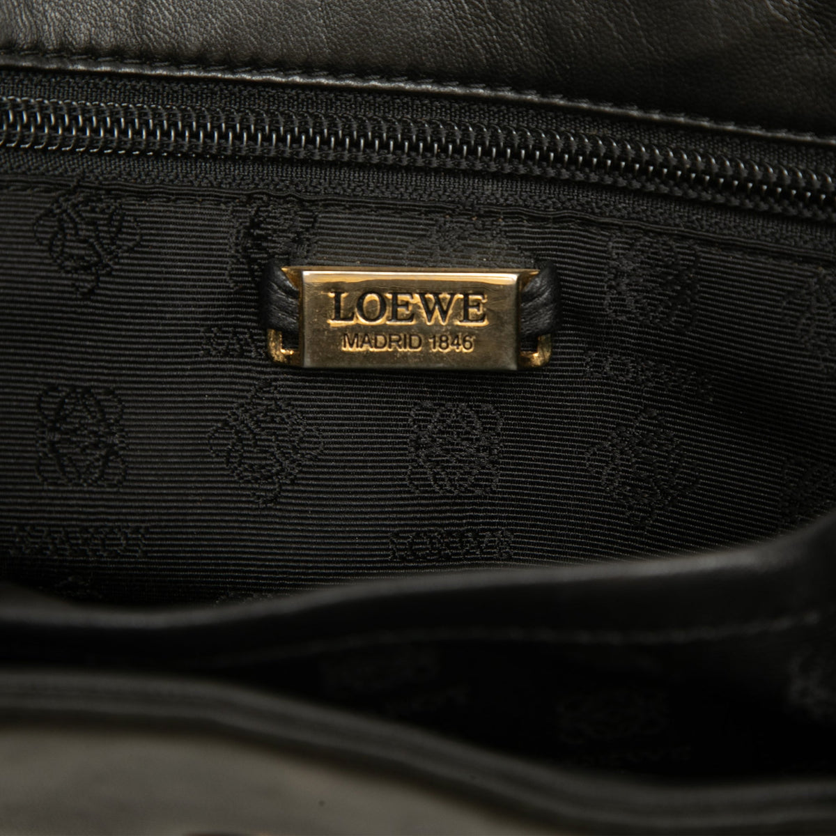 LOEWE Nappa Anagram Handbag — Black