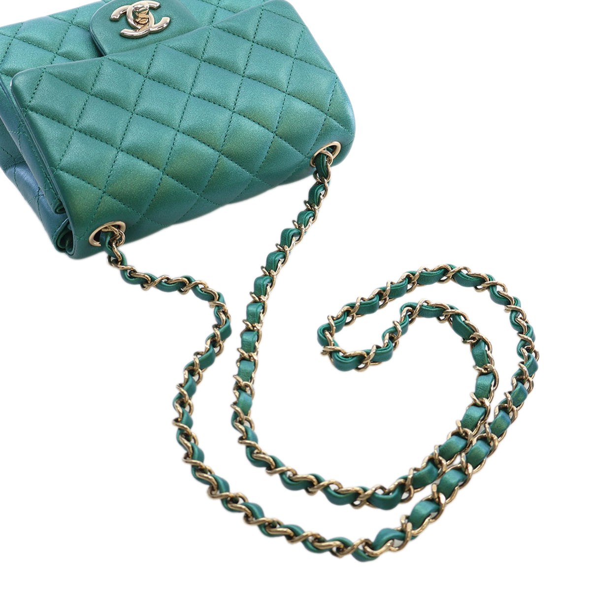 Chanel Mini Square Classic Iridescent Lambskin Single Flap