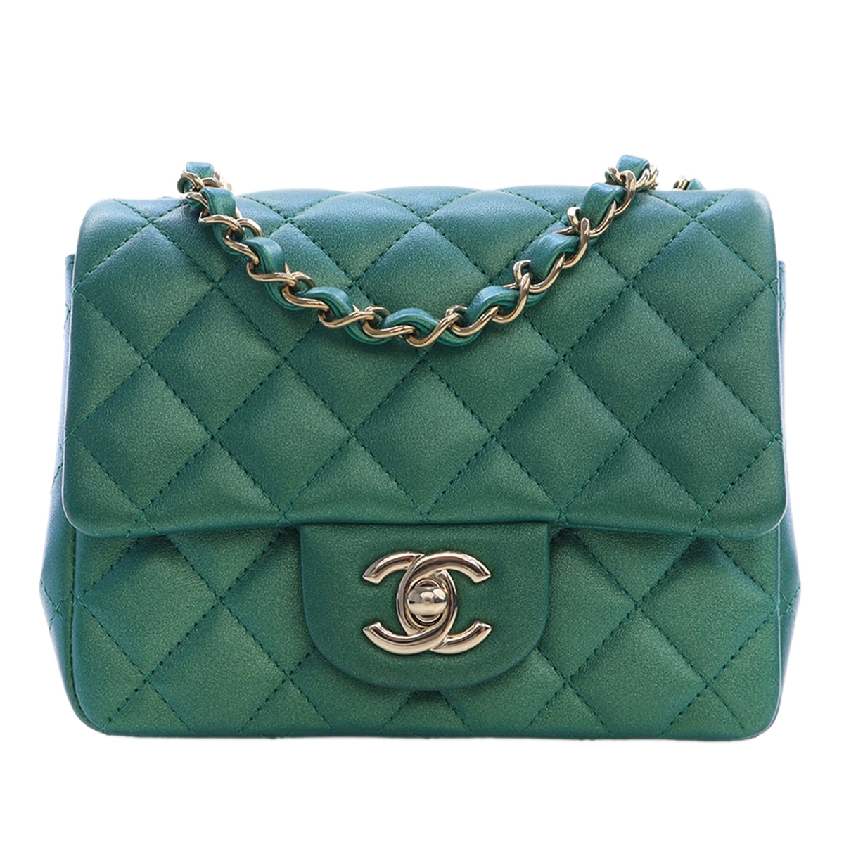Chanel Mini Square Classic Iridescent Lambskin Single Flap