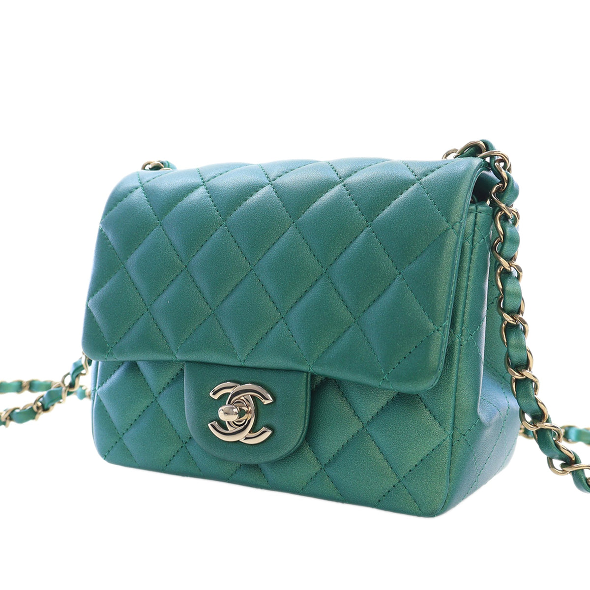 Chanel Mini Square Classic Iridescent Lambskin Single Flap
