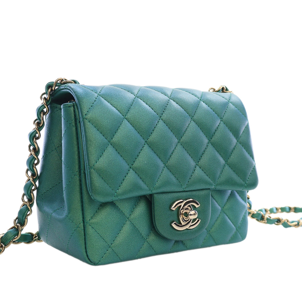 Chanel Mini Square Classic Iridescent Lambskin Single Flap