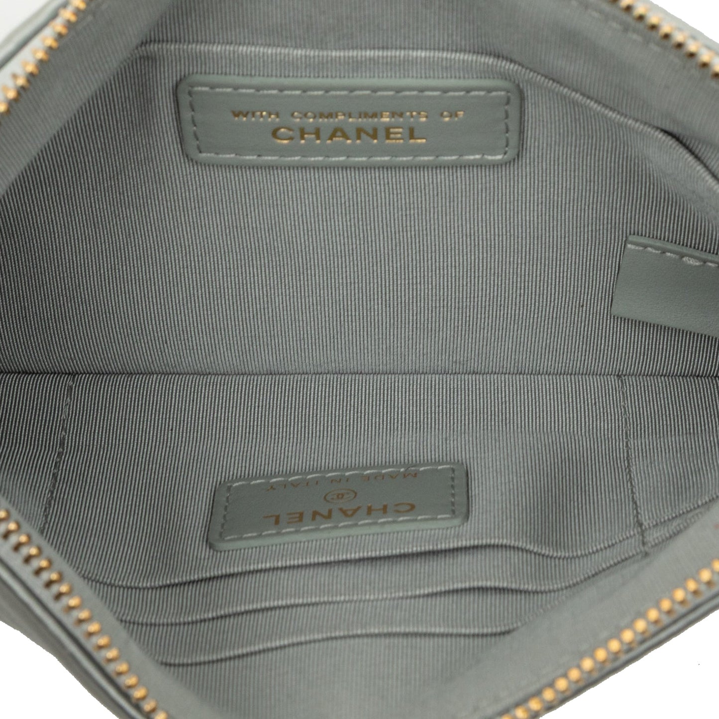 Chanel Small Satin 19 O Case VIP Zip Pouch