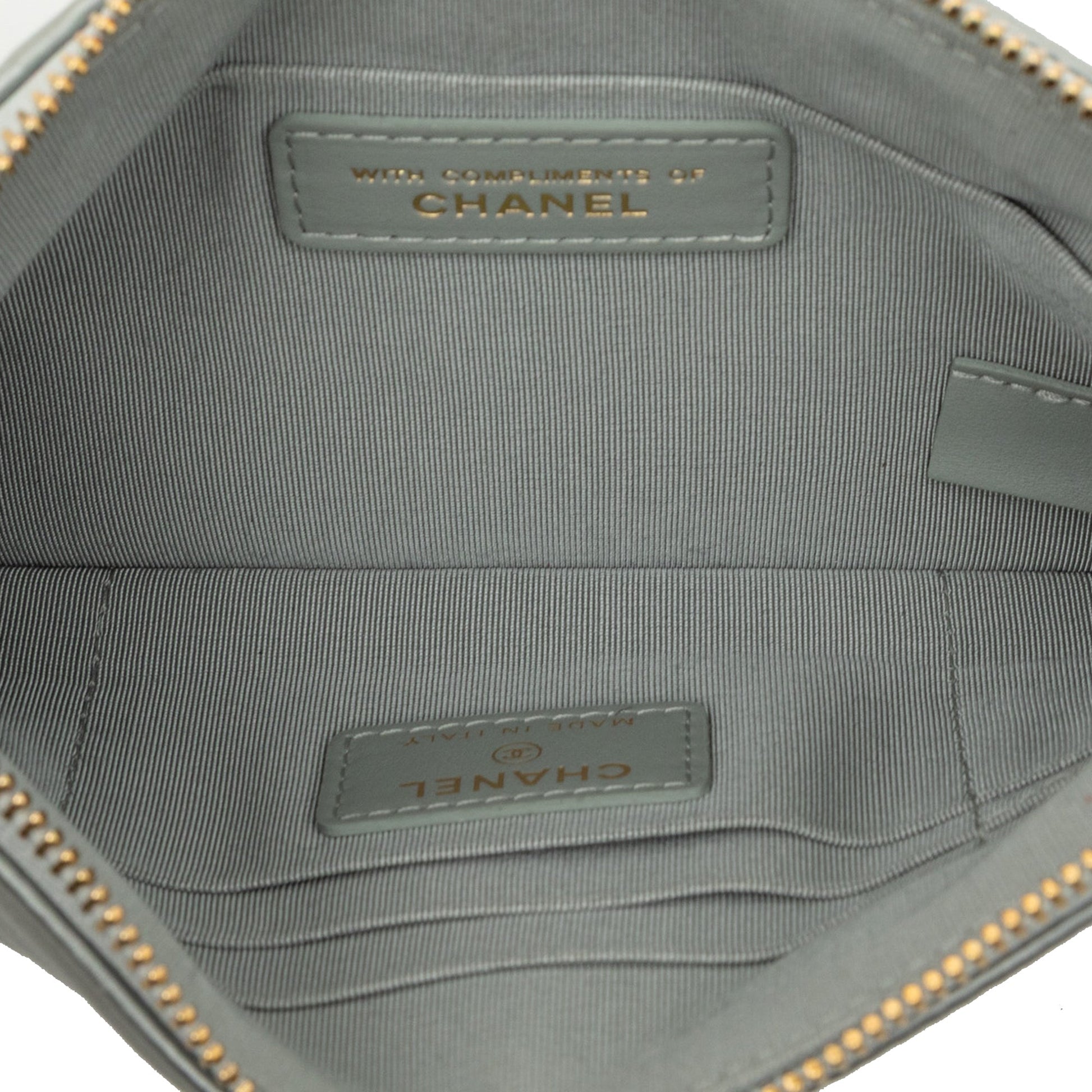 Chanel Small Satin 19 O Case VIP Zip Pouch