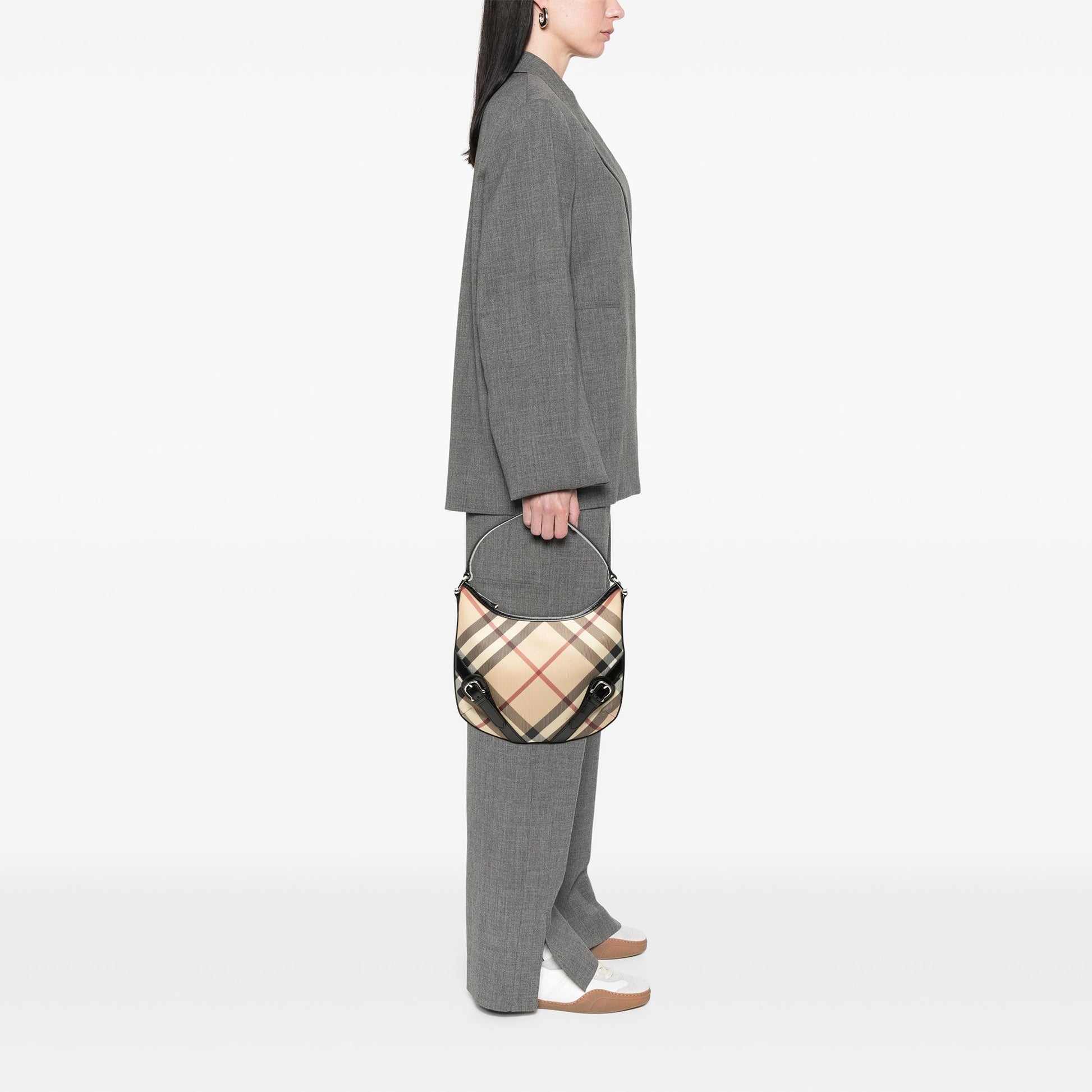 Burberry Supernova Check Coated Canvas Larkin Hobo
