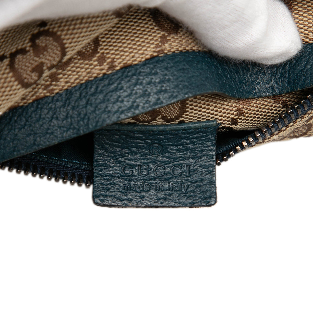 Gucci GG Canvas Web Double Pocket Belt Bag — Beige