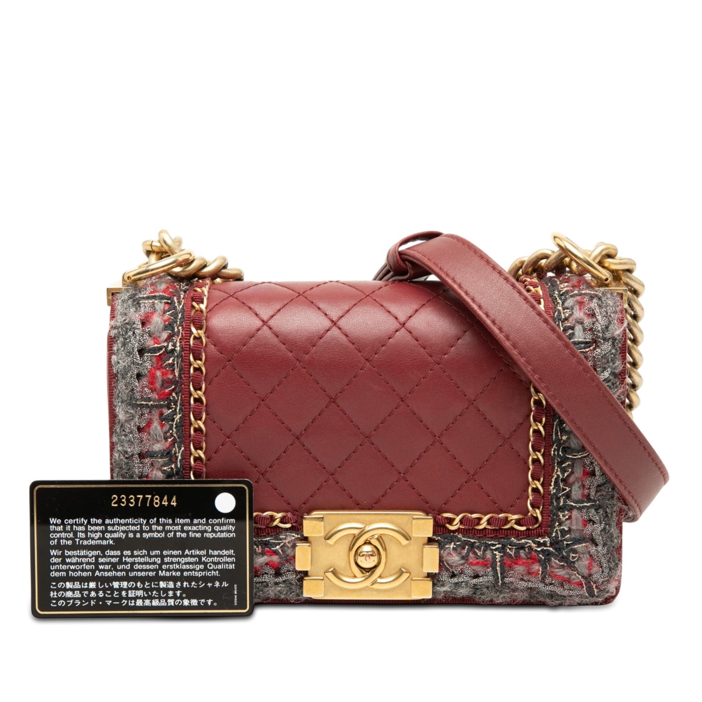 Chanel Small Quilted Lambskin and Braided Tweed Jacket Boy Flap