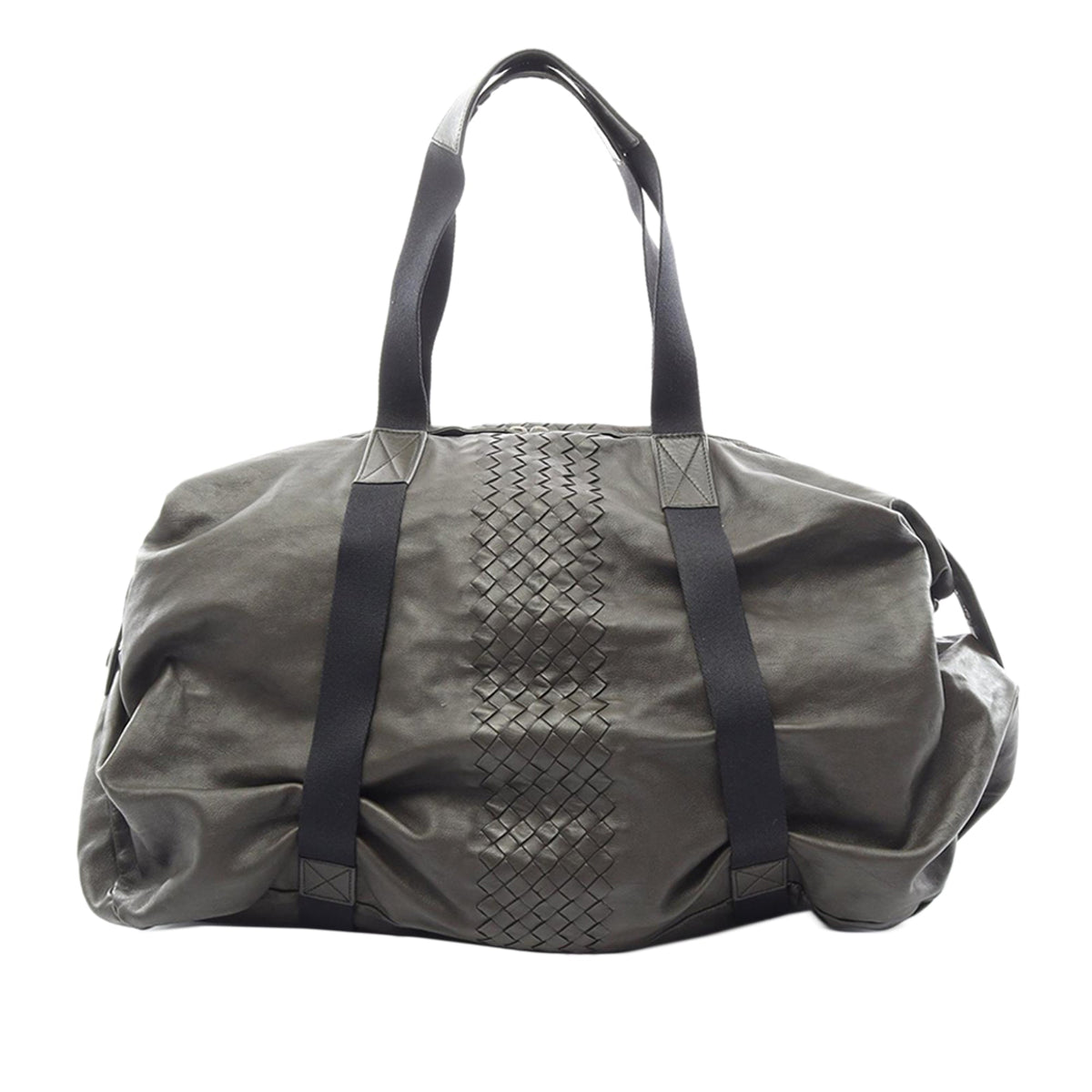 Bottega Veneta Nappa Intrecciato Trimmed Travel Bag — Brown