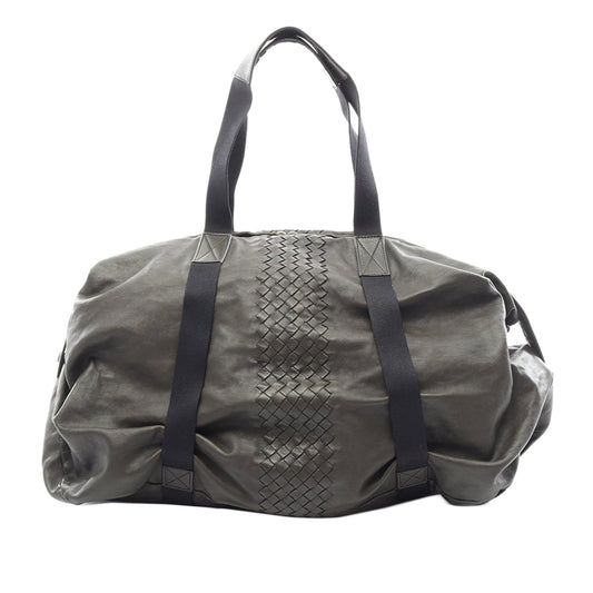 Bottega Veneta Nappa Intrecciato Trimmed Travel Bag — Brown