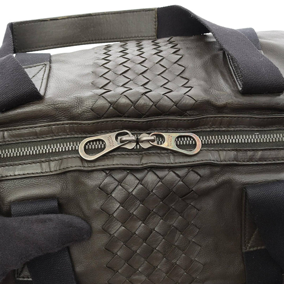 Bottega Veneta Nappa Intrecciato Trimmed Travel Bag — Brown