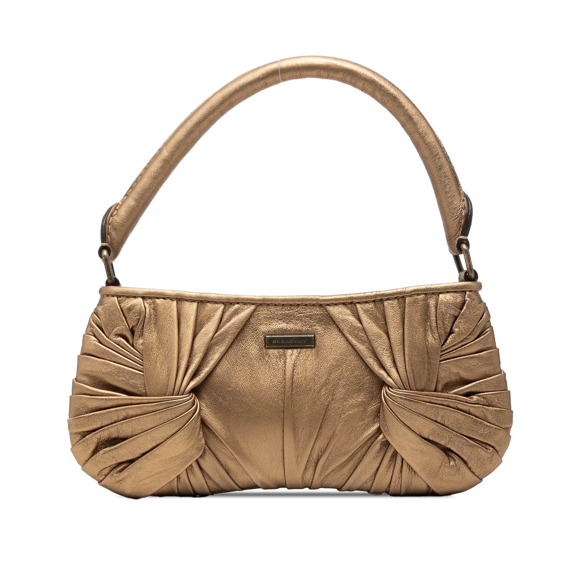 Burberry Metallic Leather Sling Knot Shoulder Bag