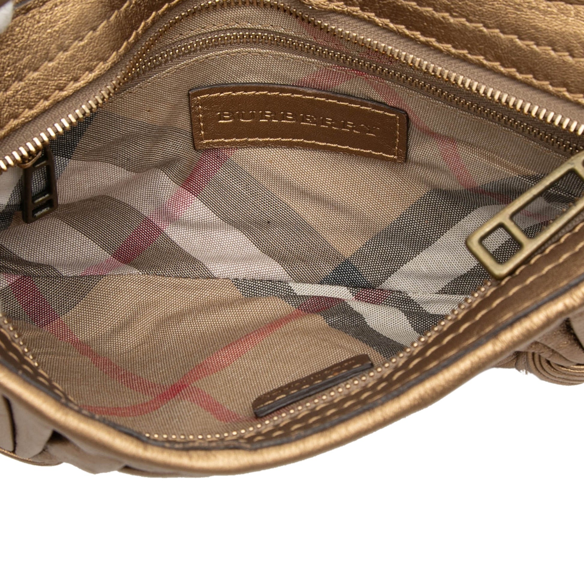 Burberry Metallic Leather Sling Knot Shoulder Bag