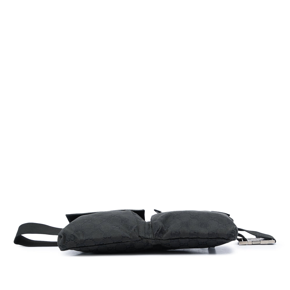 Gucci GG Canvas Double Pocket Belt Bag — Black