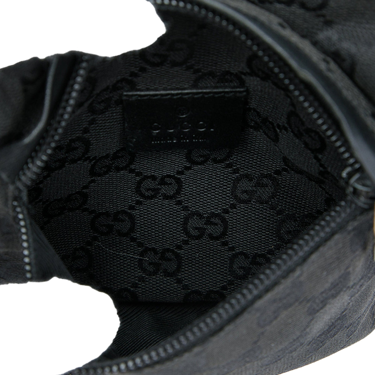 Gucci GG Canvas Double Pocket Belt Bag — Black