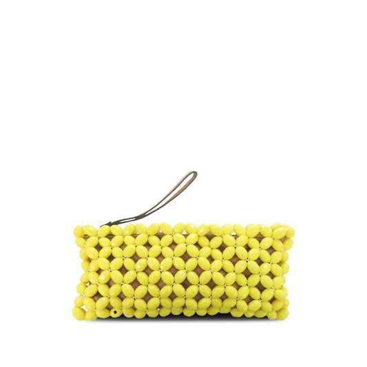 Marni Beaded Clutch — Yellow