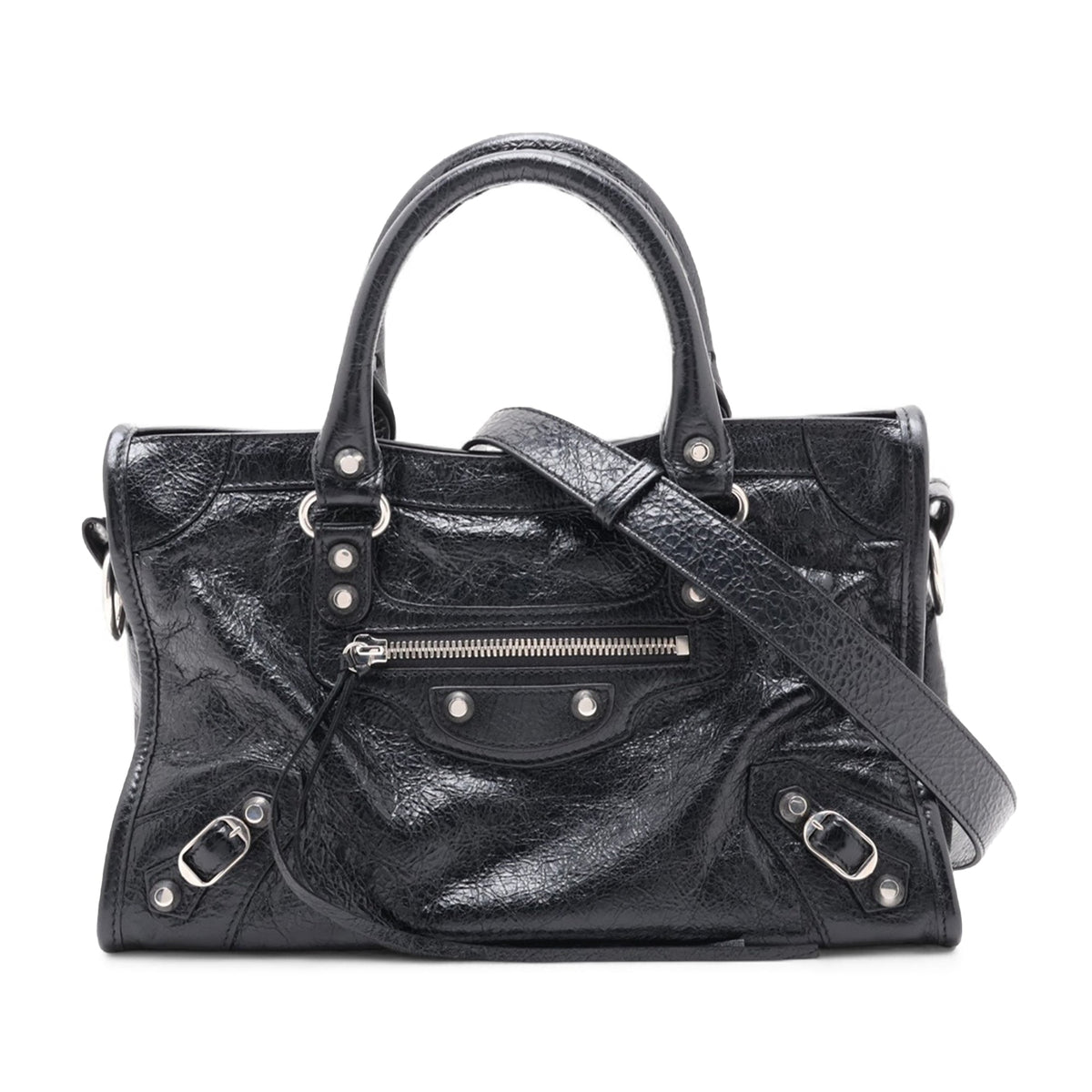 Balenciaga Small Lambskin Motocross Le City Bag
