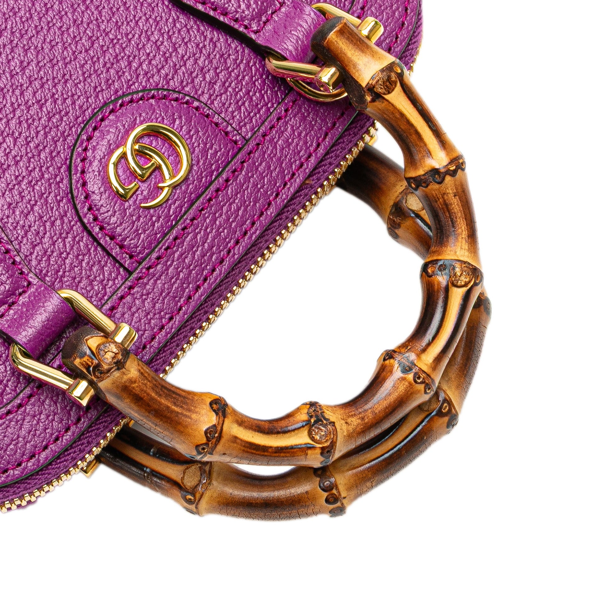 Gucci Mini Dollar Calfskin Bamboo Diana Dome Satchel