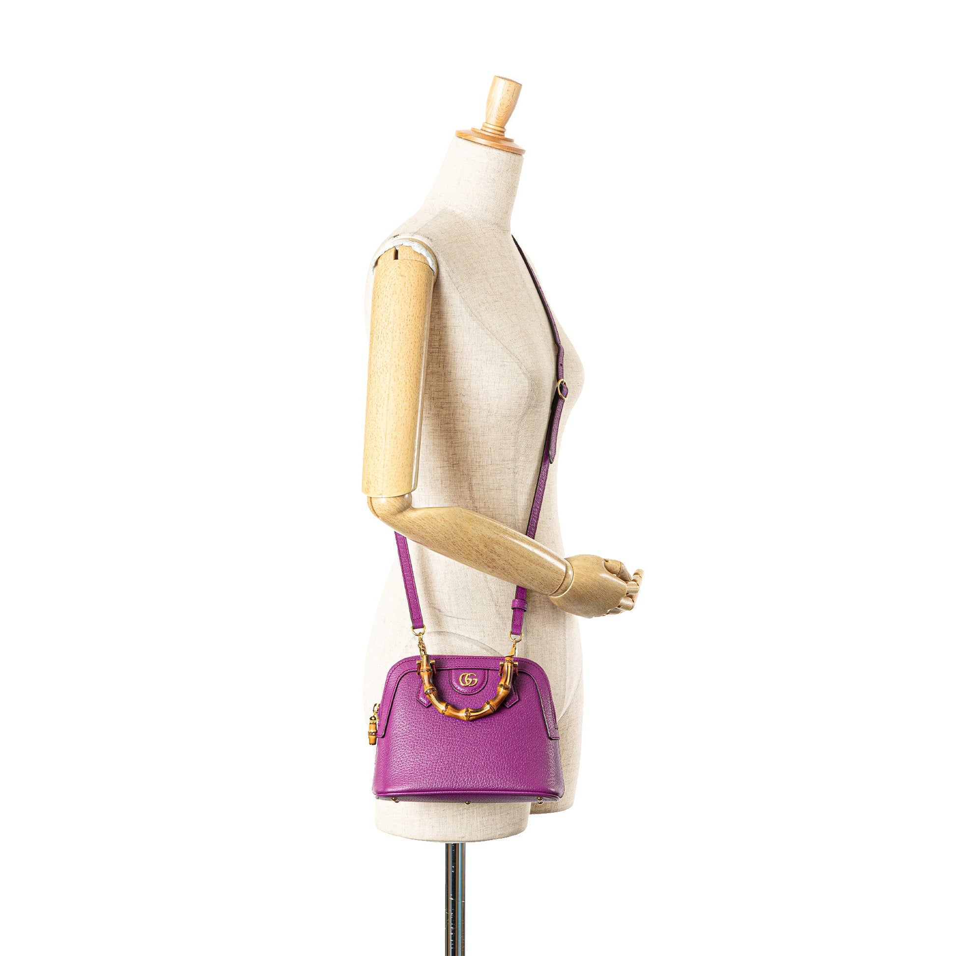Gucci Mini Dollar Calfskin Bamboo Diana Dome Satchel