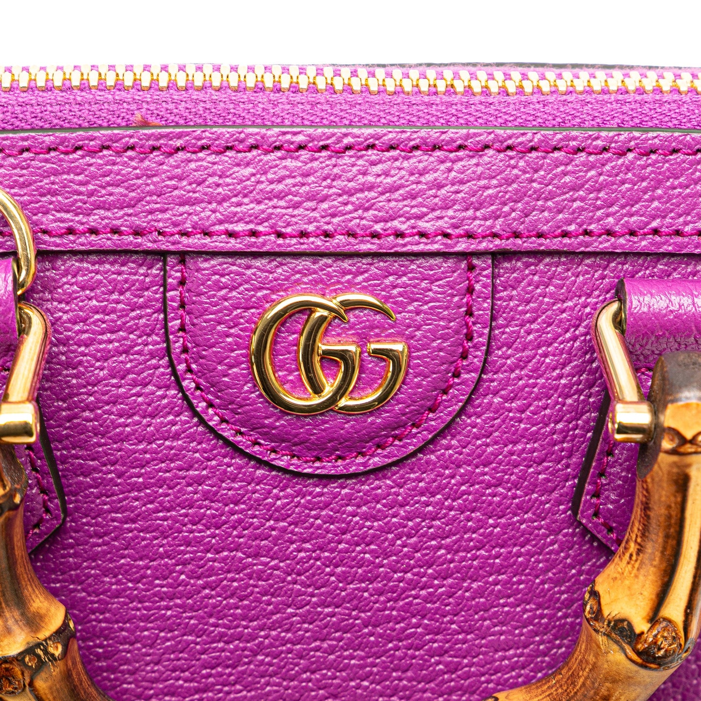 Gucci Mini Dollar Calfskin Bamboo Diana Dome Satchel