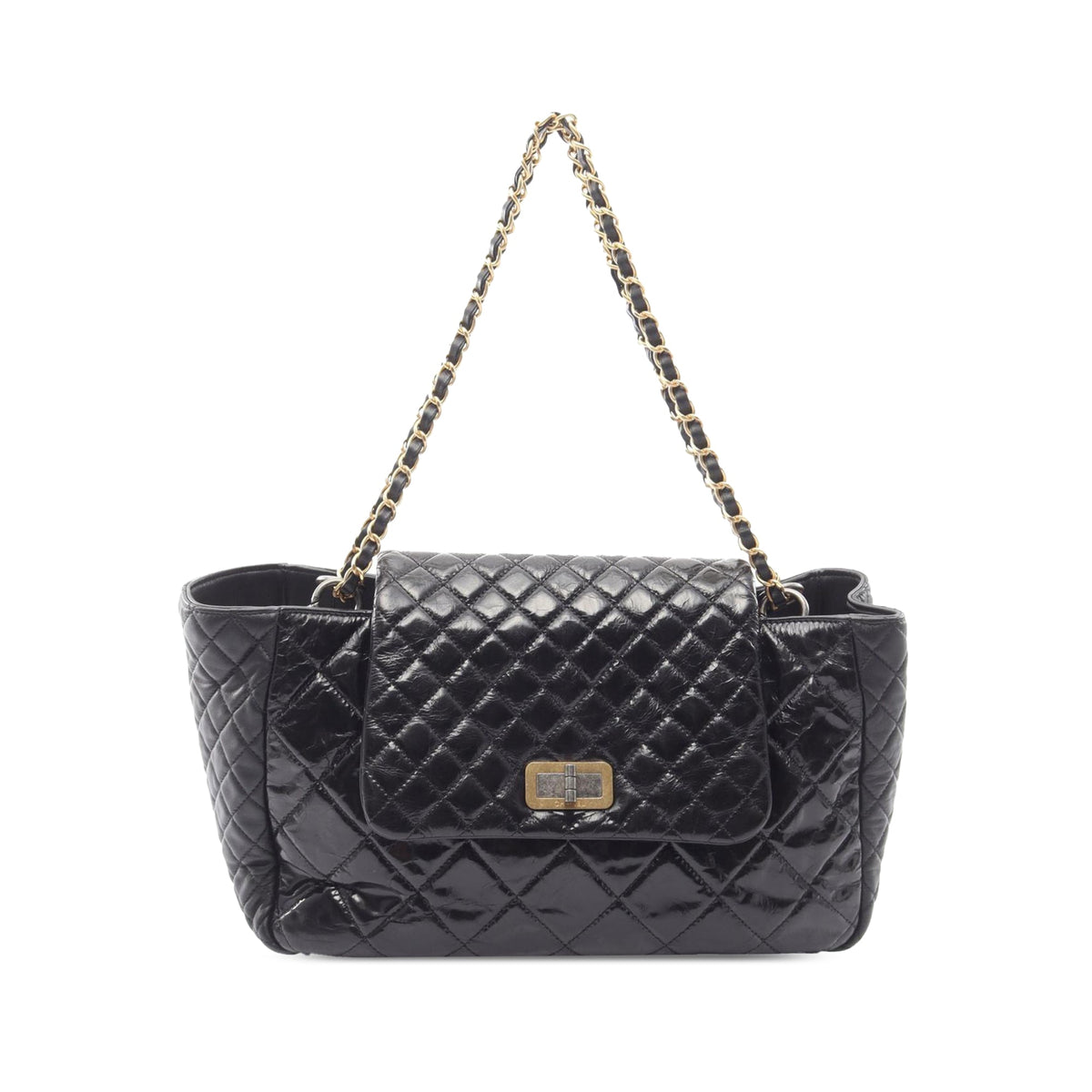 Chanel Quilted Aged Calfskin Reissue 2.55 Accordion Flap — Black
