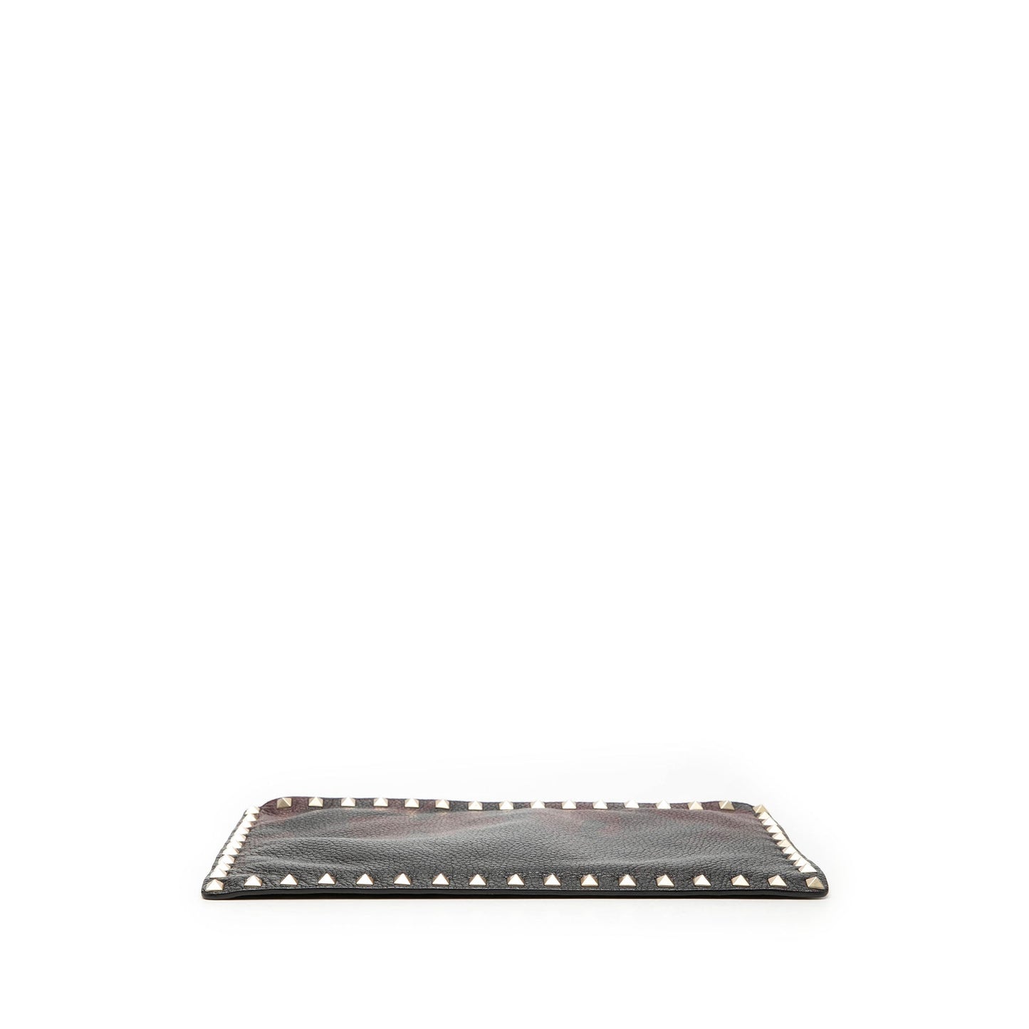 Valentino Grained Calfskin Rockstud Camouflage Zip Clutch