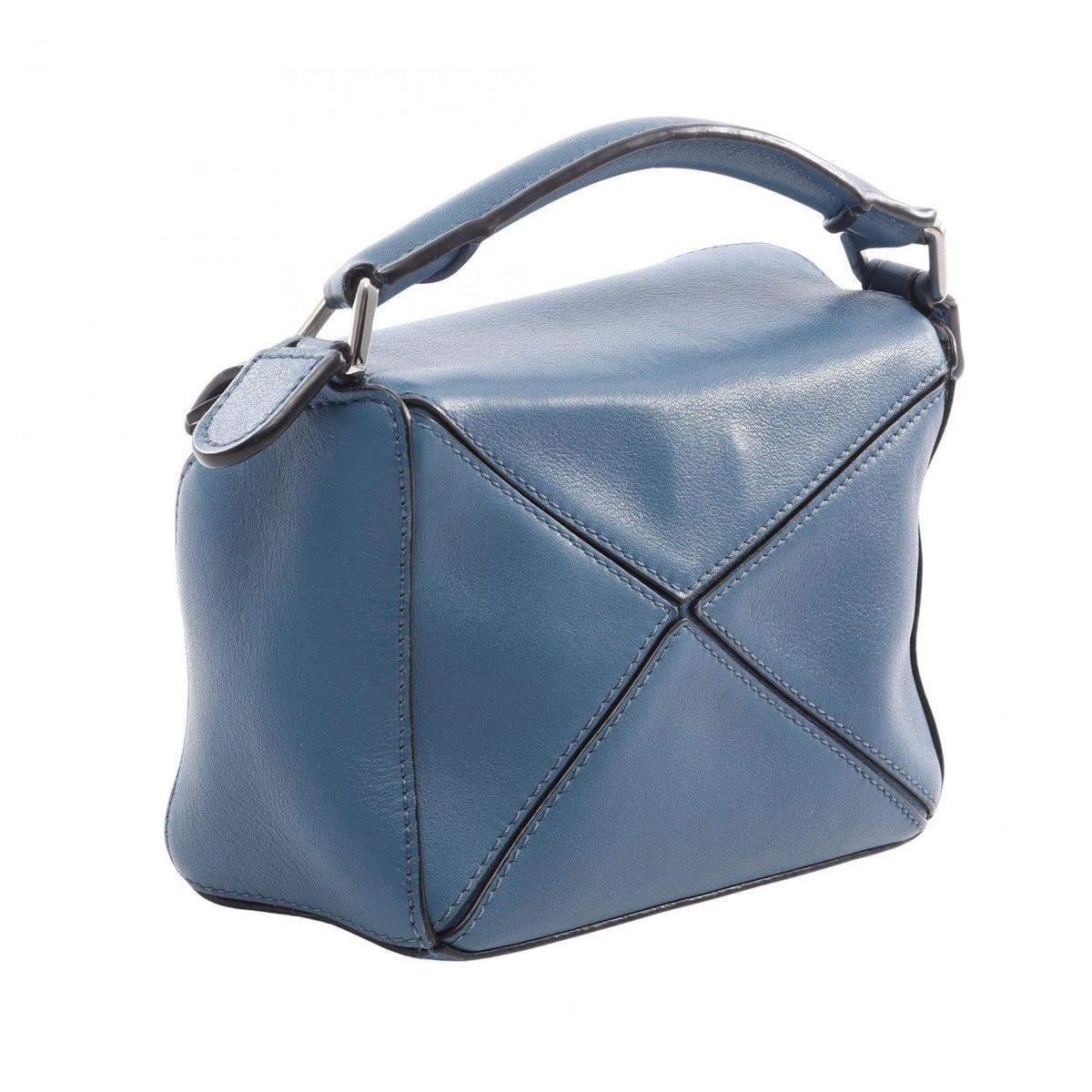 LOEWE Mini Calfskin Puzzle Satchel — Blue