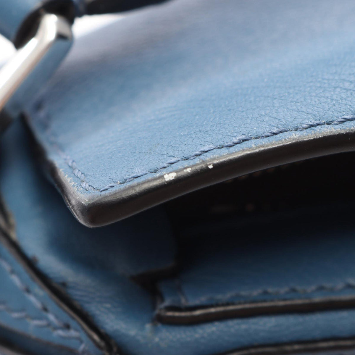 LOEWE Mini Calfskin Puzzle Satchel — Blue