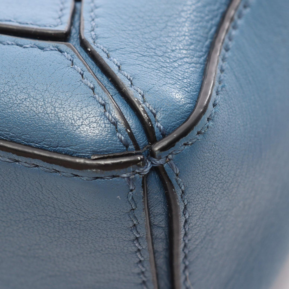 LOEWE Mini Calfskin Puzzle Satchel — Blue