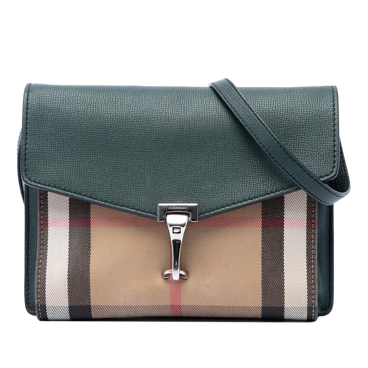 Burberry Small Leather and House Check Canvas Derby Macken Crossbody