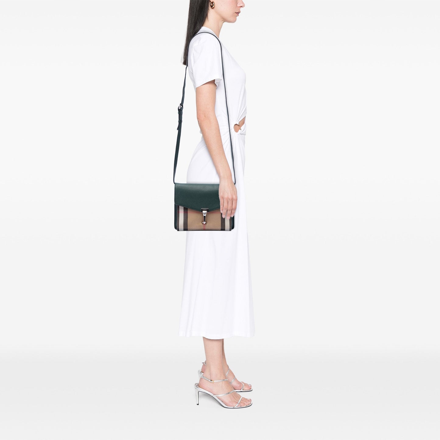 Burberry Small Leather and House Check Canvas Derby Macken Crossbody