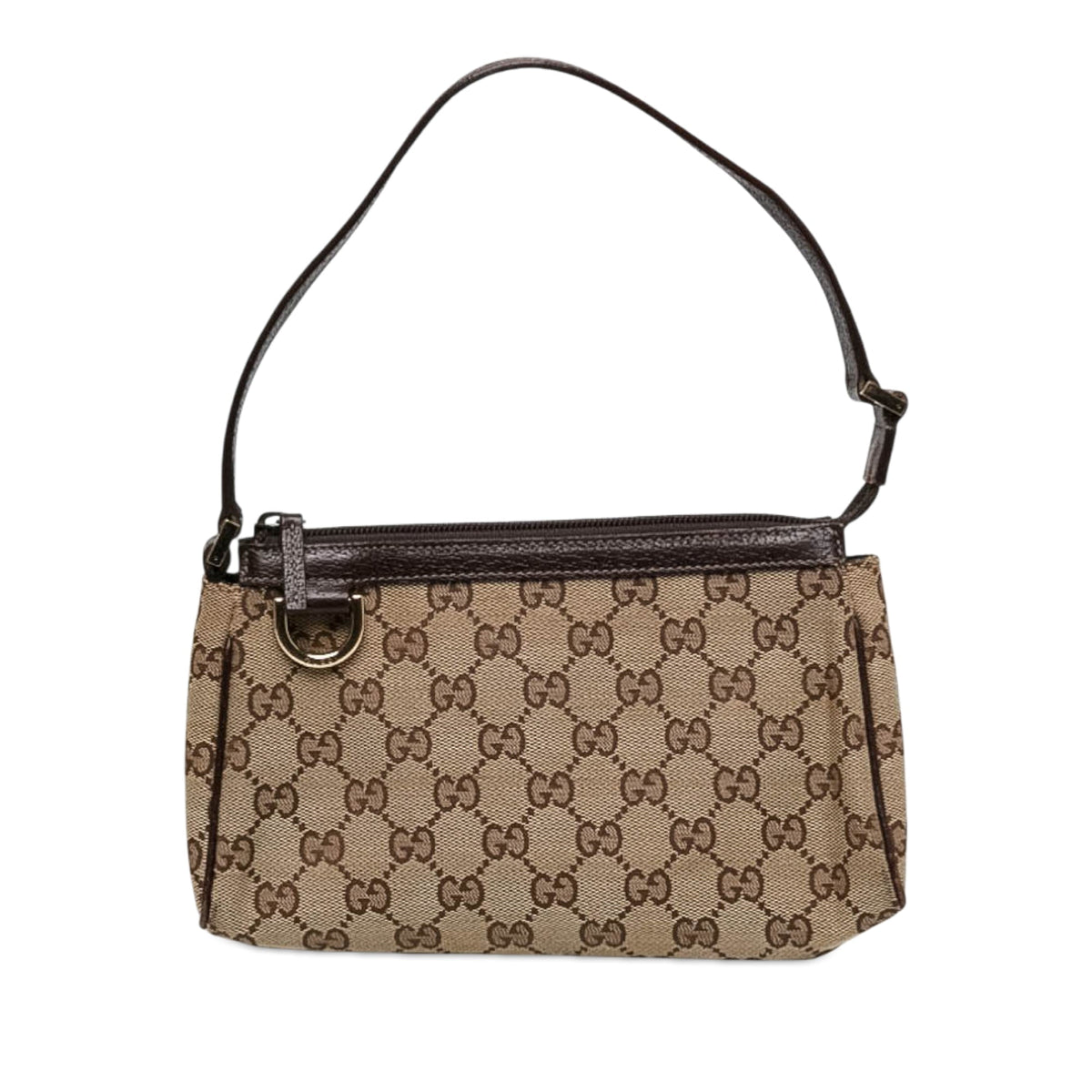 Gucci GG Canvas Abbey D Ring Pochette — Beige