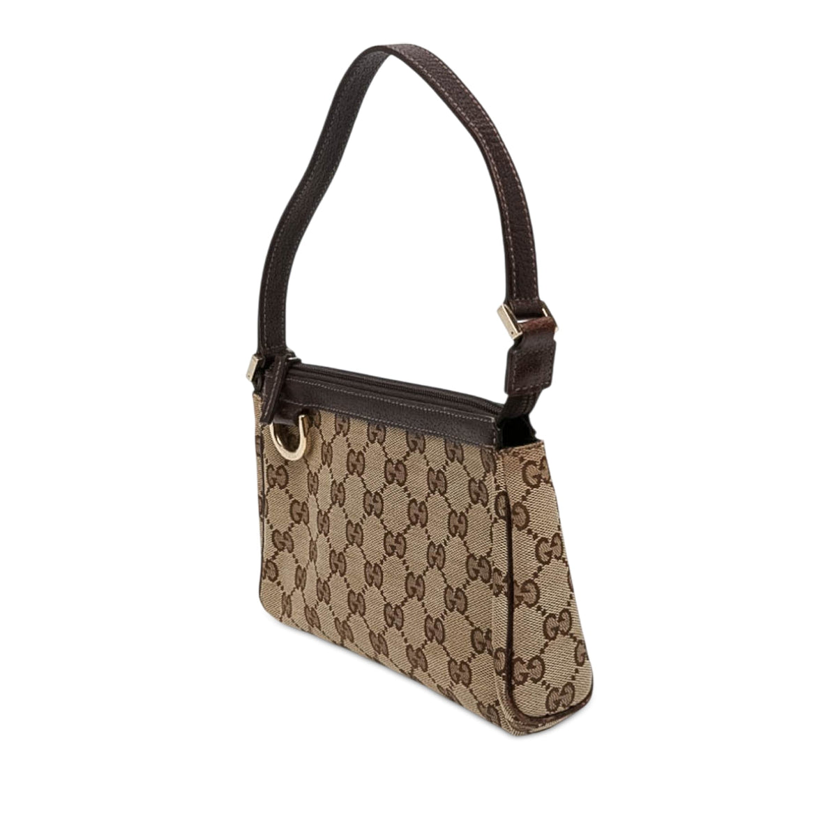 Gucci GG Canvas Abbey D Ring Pochette — Beige