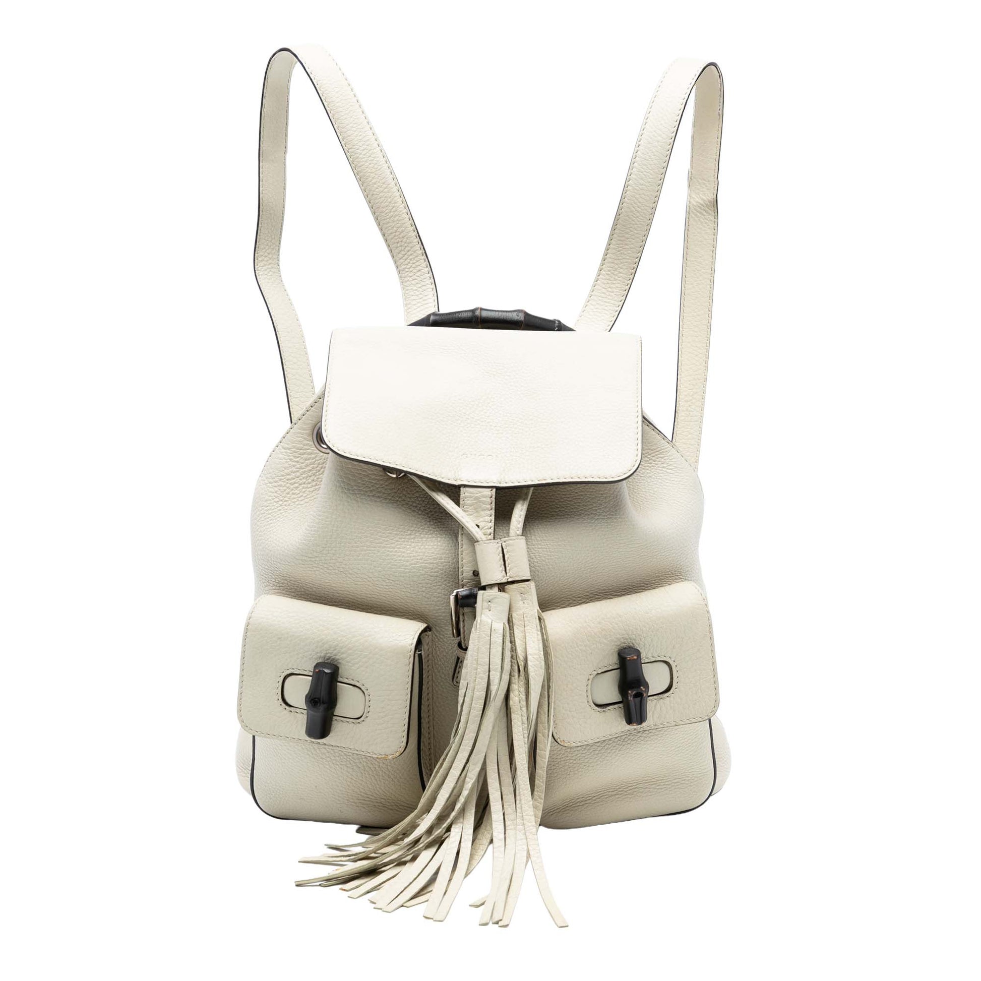 Gucci Leather Bamboo Tassel Backpack