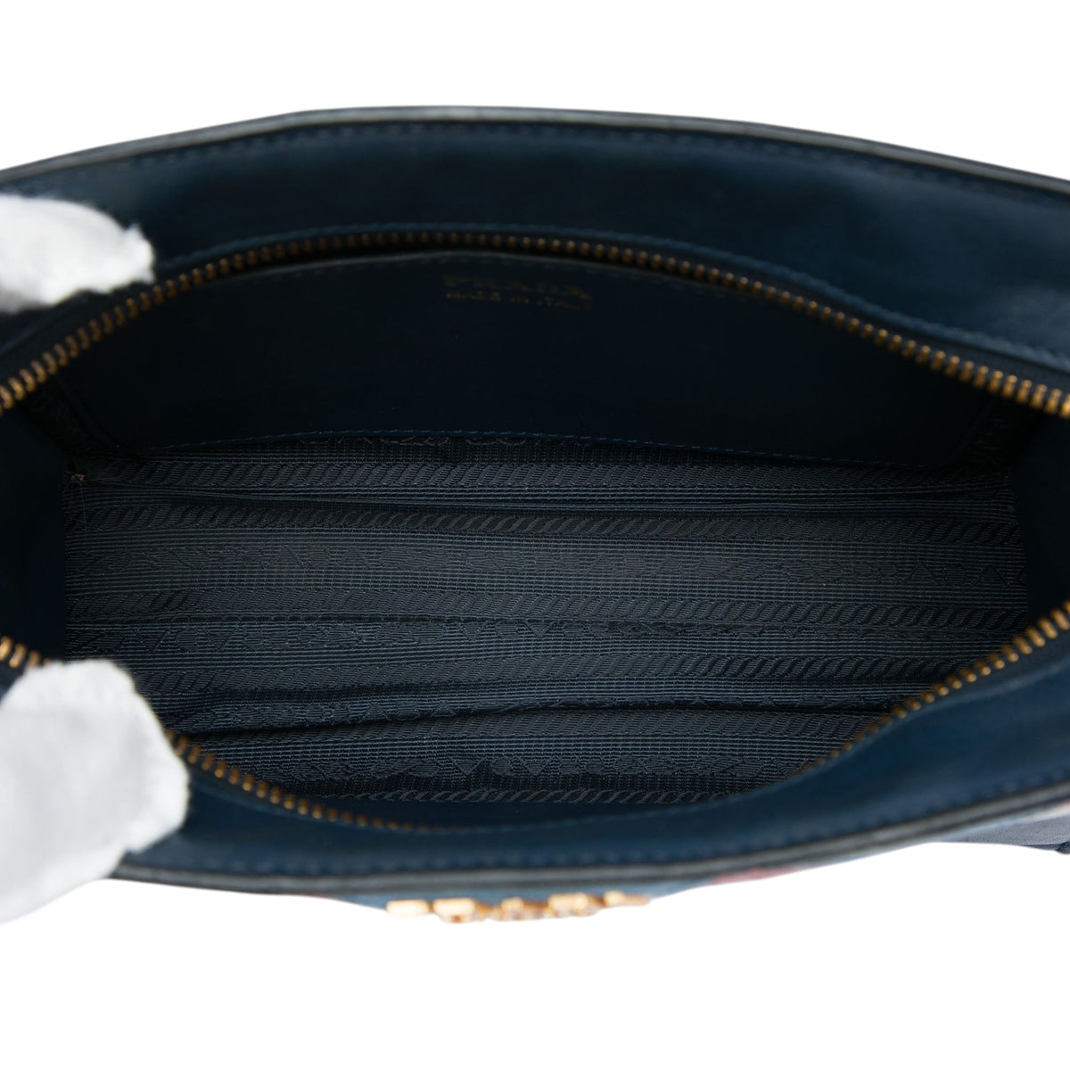Prada Medium Saffiano Trimmed City Calf Greca Esplanade Crossbody
