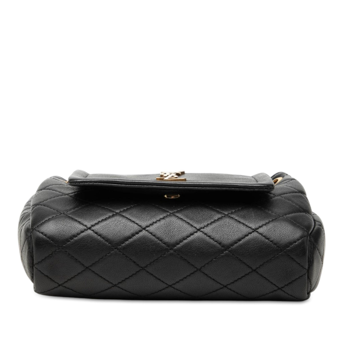 Saint Laurent Mini Quilted Lambskin Monogram Nolita Bag — Black