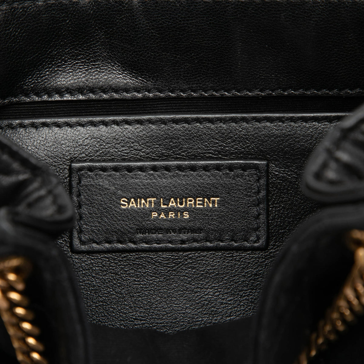 Saint Laurent Mini Quilted Lambskin Monogram Nolita Bag — Black