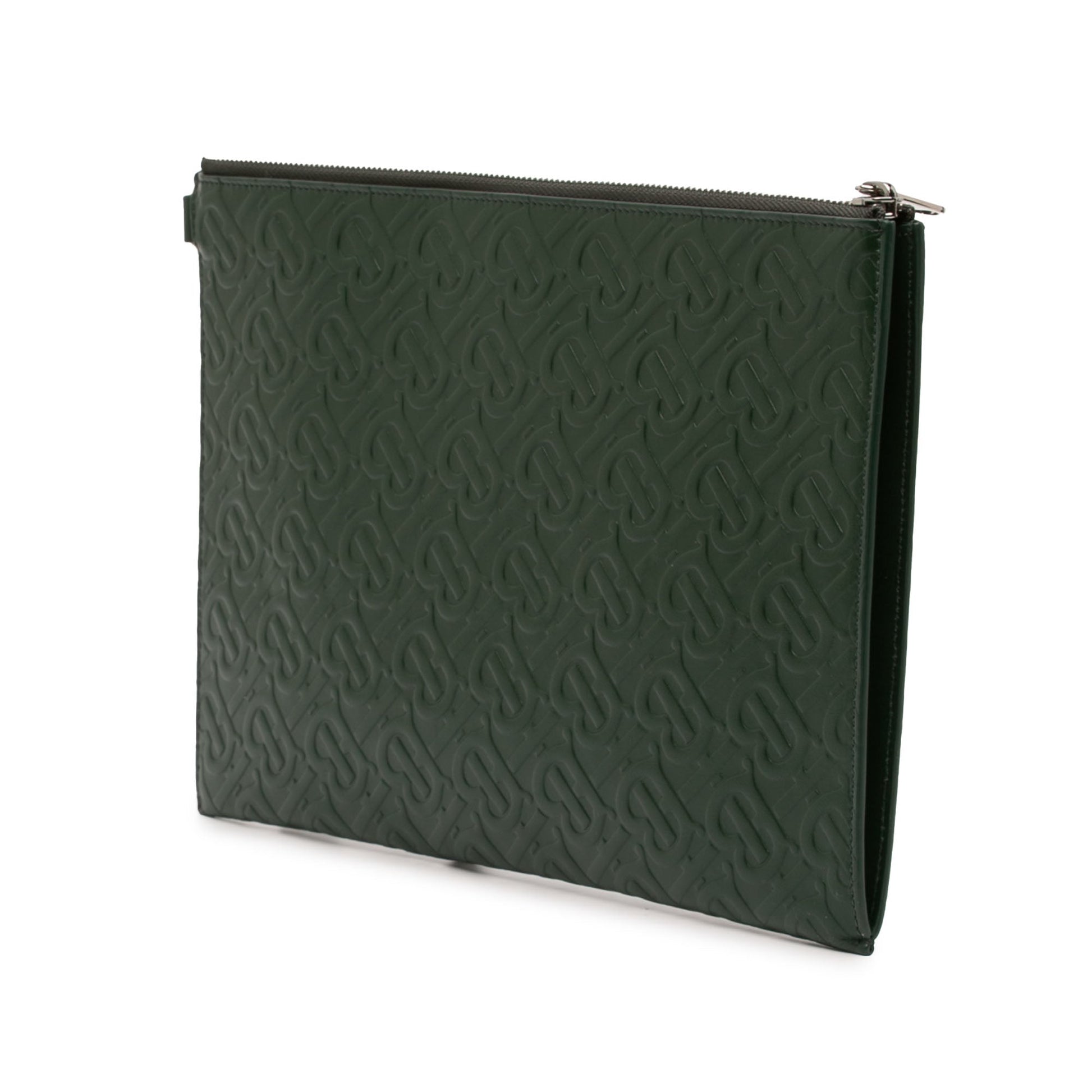 Burberry Embossed Leather TB Monogram Clutch